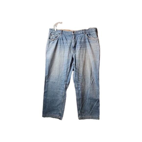 Duluth Mens Jeans 42 X 30 Blue Denim Mid-Rise Straight Leg Flex Ballroom - Picture 1 of 12